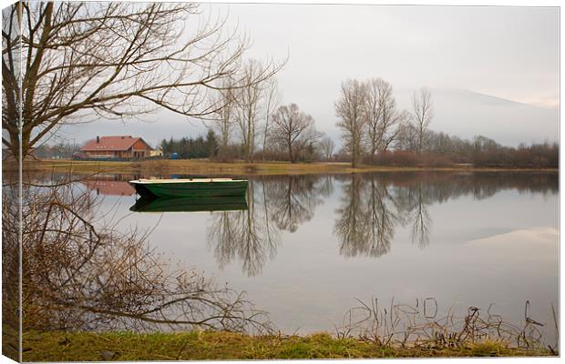 Cerknica lake in the morning Canvas Print by Ian Middleton