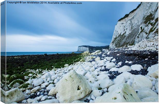 Morning at the White Cliffs of Dover Canvas Print by Ian Middleton