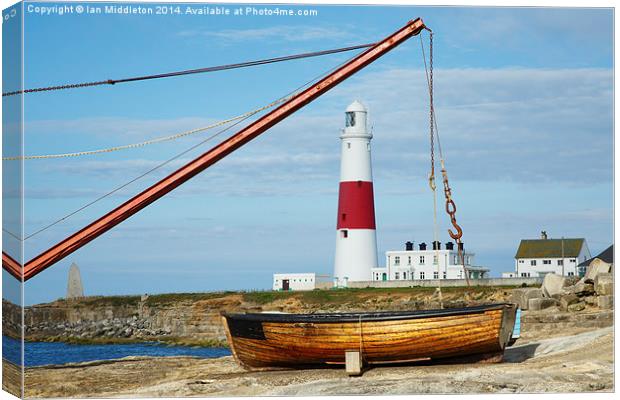 A different view of Portland Bill lighthouse Canvas Print by Ian Middleton
