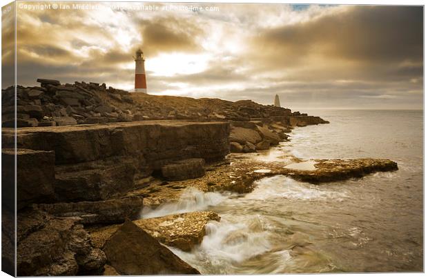 Portland Bill Lighthouse Canvas Print by Ian Middleton