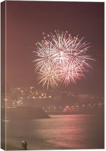 2009 - 2010 New Years Eve fireworks in Nice, Prove Canvas Print by Ian Middleton