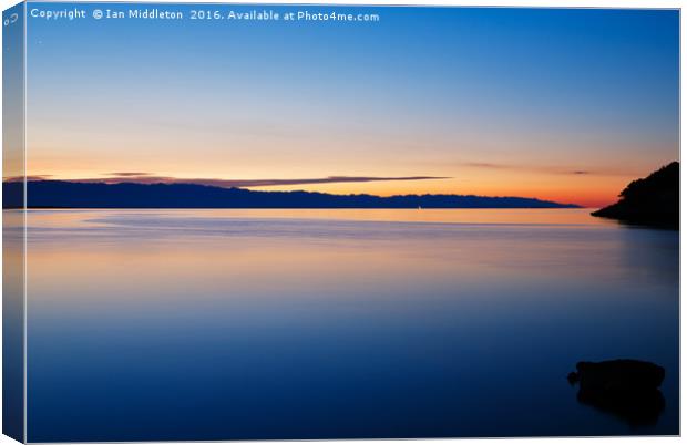 Cunski beach and coastline, Losinj Island, Croatia Canvas Print by Ian Middleton