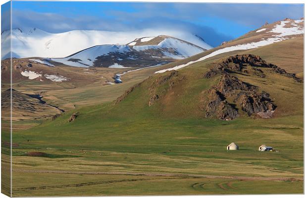 Yurts in highlands Canvas Print by Sergey Golotvin