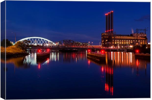 Power plant on Providence river, Rhode Island Canvas Print by Sergey Golotvin