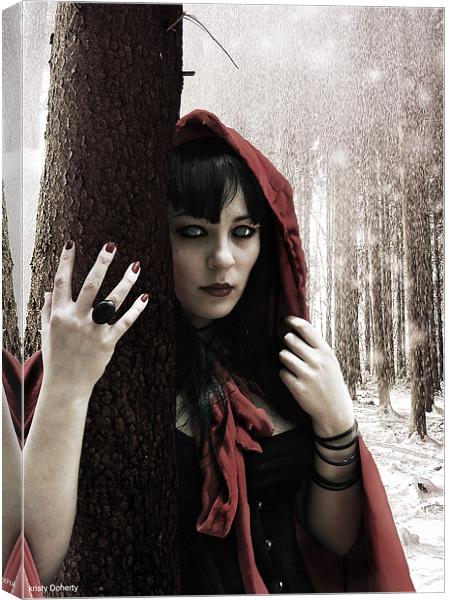 miss red riding hood Canvas Print by kristy doherty