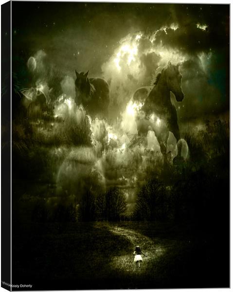her spirit horses Canvas Print by kristy doherty