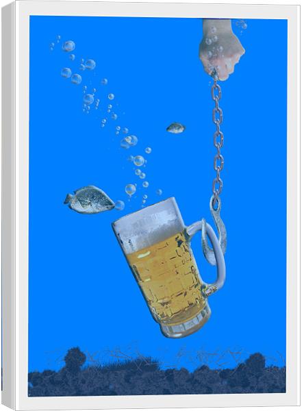 MEE POOR LAGER Canvas Print by david hotchkiss