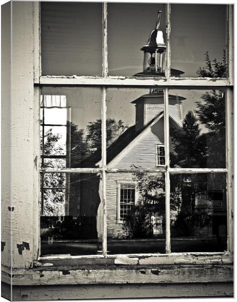 Window and church Canvas Print by Jean-François Dupuis