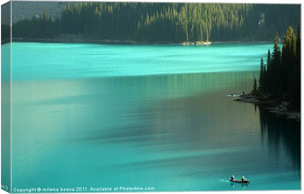 moraine lake in canada Canvas Print by milena boeva