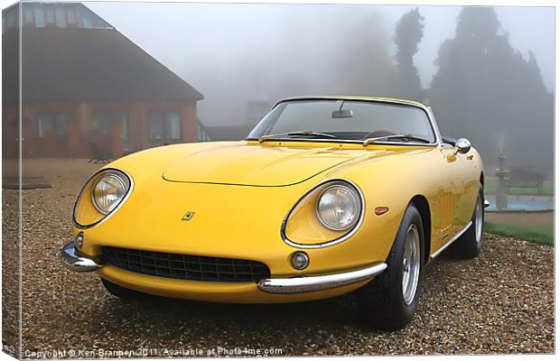 classic yellow ferrari Canvas Print by Oxon Images