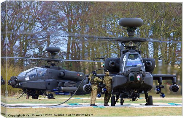 AH64 Apaches refuelling Canvas Print by Oxon Images