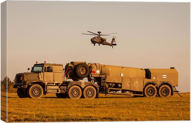 Oshkosh refueller and AH64 Apache Canvas Print by Oxon Images