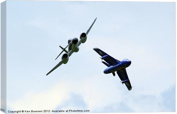 Gloster Meteor and Hawker Hunter Canvas Print by Oxon Images