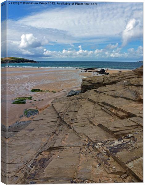 Harlyn Bay Cornwall Canvas Print by Oxon Images