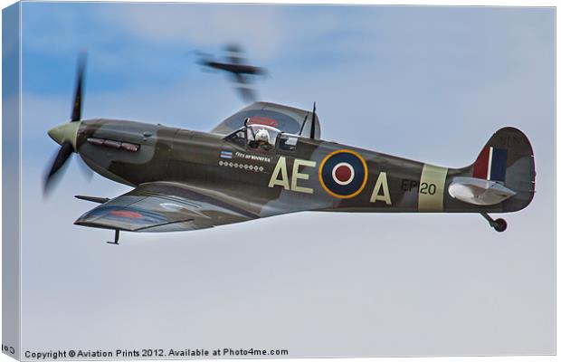 Spitfire MkVB AE-A Canvas Print by Oxon Images