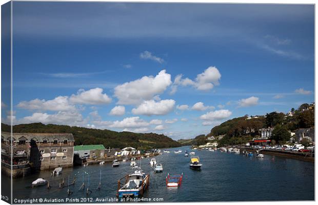 Looe Harbour Cornwall Canvas Print by Oxon Images