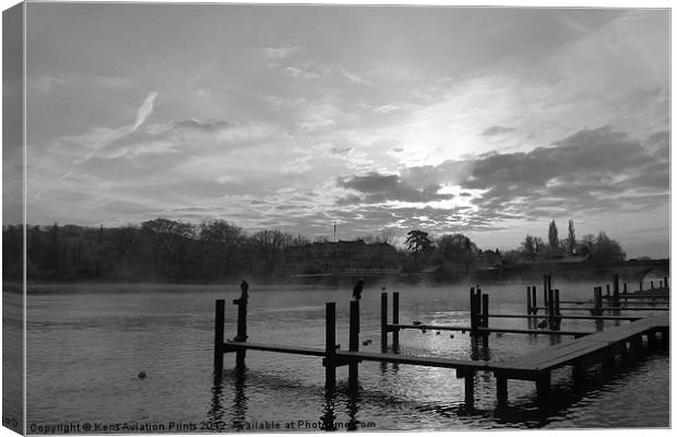 Henley misty sunrise Canvas Print by Oxon Images