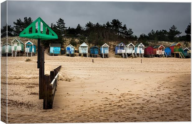 Beach huts at Wells Norfolk Canvas Print by Oxon Images