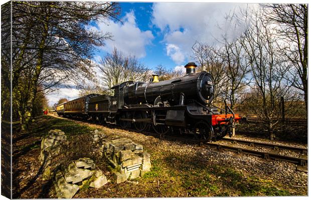 Steam Train nearing station Canvas Print by Oxon Images