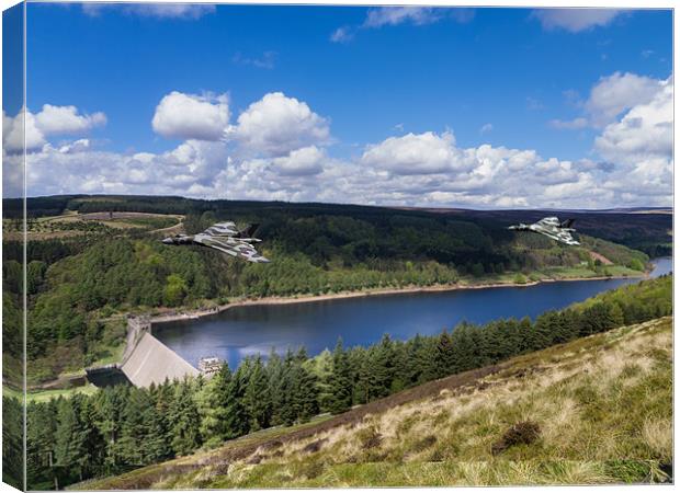 Vulcan Bombers over Derwent Dam Canvas Print by Oxon Images