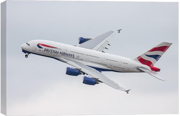 British Airways Airbus A380 Canvas Print by Oxon Images