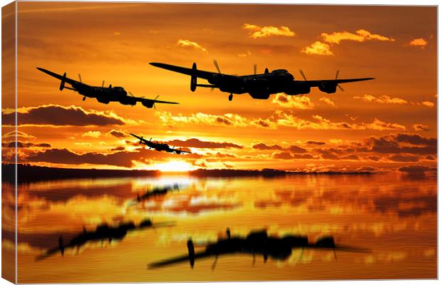 Dambusters Avro Lancaster Bombers Canvas Print by Oxon Images
