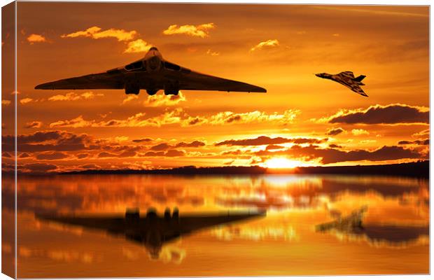 Vulcan Bomber Sunset Canvas Print by Oxon Images