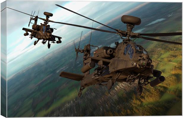AH64 AAC Apache in flight Canvas Print by Oxon Images