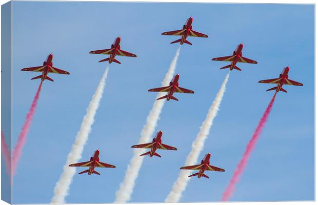 Red Arrows formation Canvas Print by Oxon Images