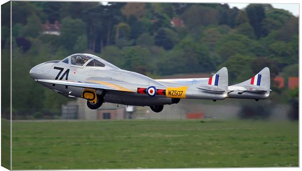 De Havilland Vampire at Abingdon Canvas Print by Oxon Images