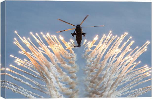 Commando Sea King Firing Flares Canvas Print by Oxon Images