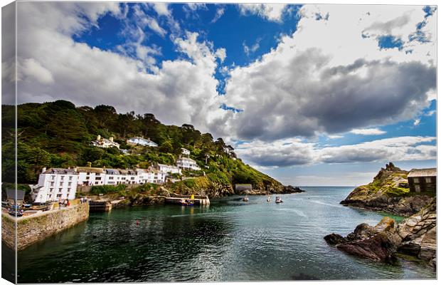  Polperro Harbour Cornwall Canvas Print by Oxon Images