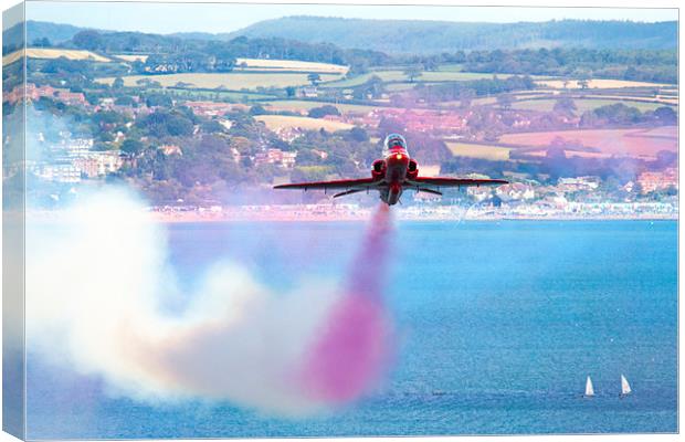 Red Arrow at Dawlish air show  Canvas Print by Oxon Images