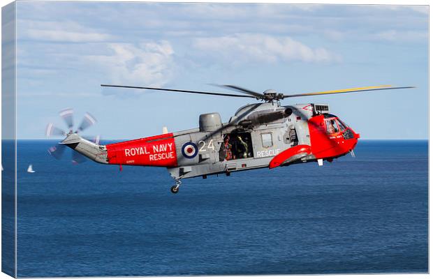 Royal Navy Sea King rescue helicopter Canvas Print by Oxon Images