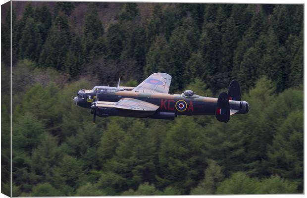  Lancaster Bomber over Derwent Canvas Print by Oxon Images
