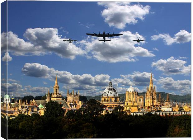  BBMF over Oxford City Canvas Print by Oxon Images