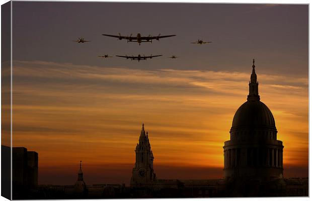 BBMF Sunset over St Pauls Canvas Print by Oxon Images