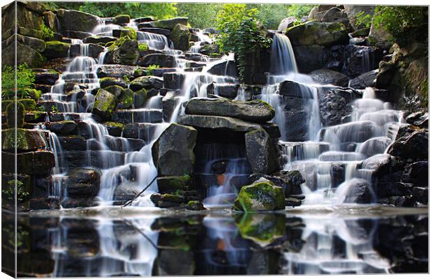  Waterfall in Virginia water Canvas Print by Oxon Images