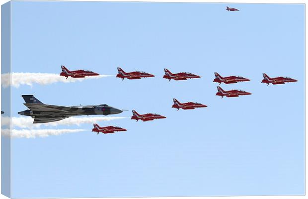  Vulcan and Red Arrows RIAT 2015 Canvas Print by Oxon Images