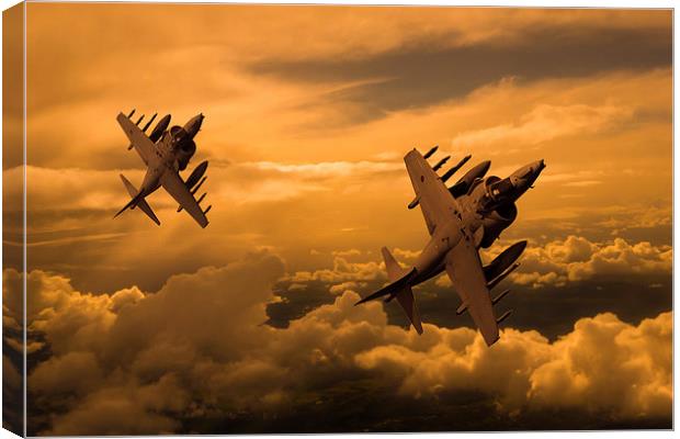  Harriers Sunset High  Canvas Print by Oxon Images