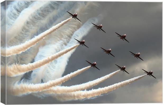 Red Arrows 3 Canvas Print by Oxon Images