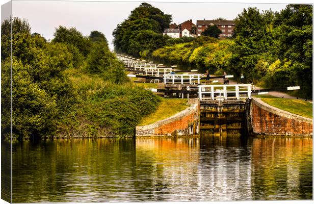 Caen Hill Locks 2 Canvas Print by Oxon Images