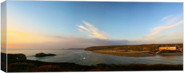 Perranporth Panorama Canvas Print by Oxon Images