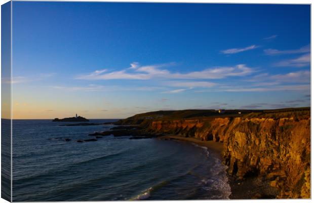 Gwithian beach Godrevy Cornwall Canvas Print by Oxon Images