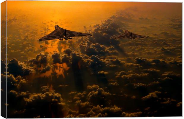 Vulcan bomber sunset Canvas Print by Oxon Images