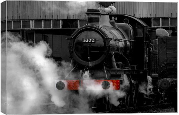 Steam Train selective colour Canvas Print by Oxon Images