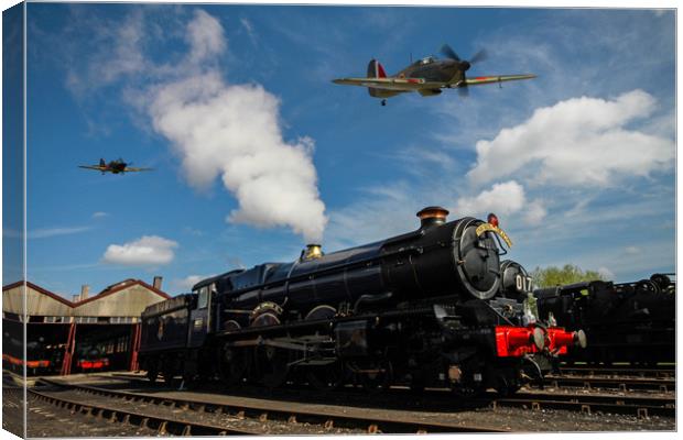 Hurricanes beating up a goods yard Canvas Print by Oxon Images