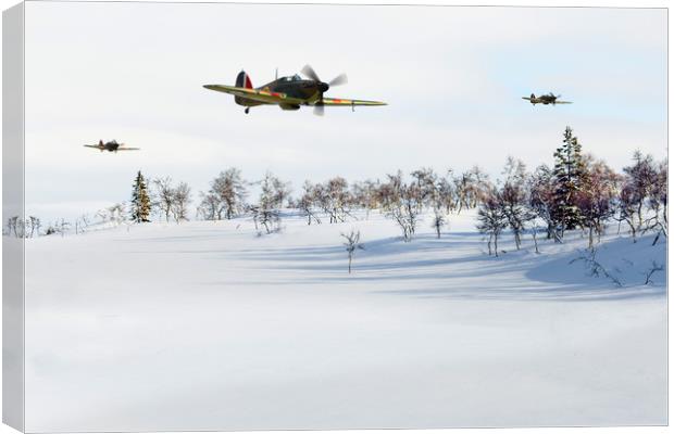 Hawker Hurricanes in the winter Canvas Print by Oxon Images
