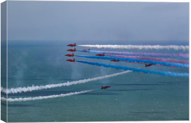 Red Arrows Goose Formation at Eastbourne Canvas Print by Oxon Images