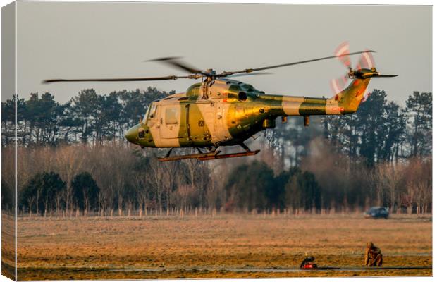Army Air Corps Lynx at sunset Canvas Print by Oxon Images